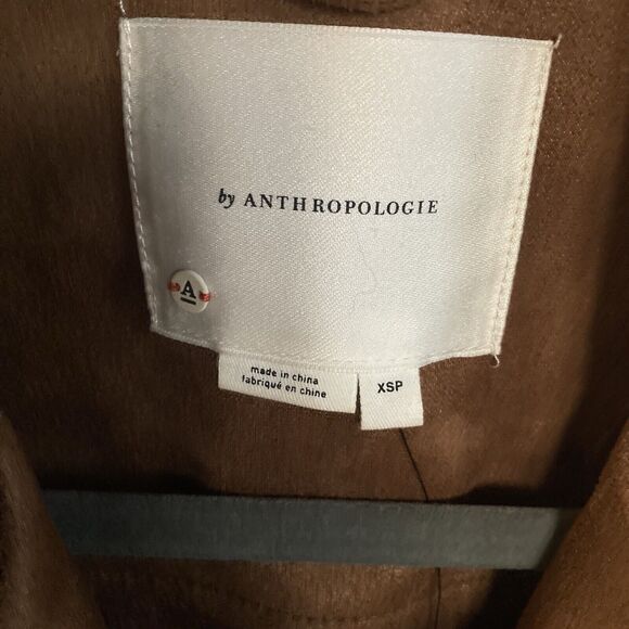 Anthropologie Faux Suede Brown Biker - Moto Jacket XS/P  New with Tags - Picture 6 of 8